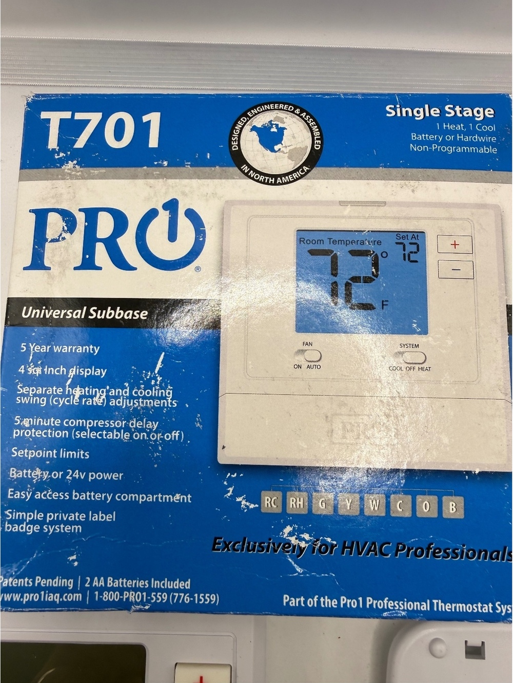 Pro1 T701 non programmable Thermostat - Single Stage